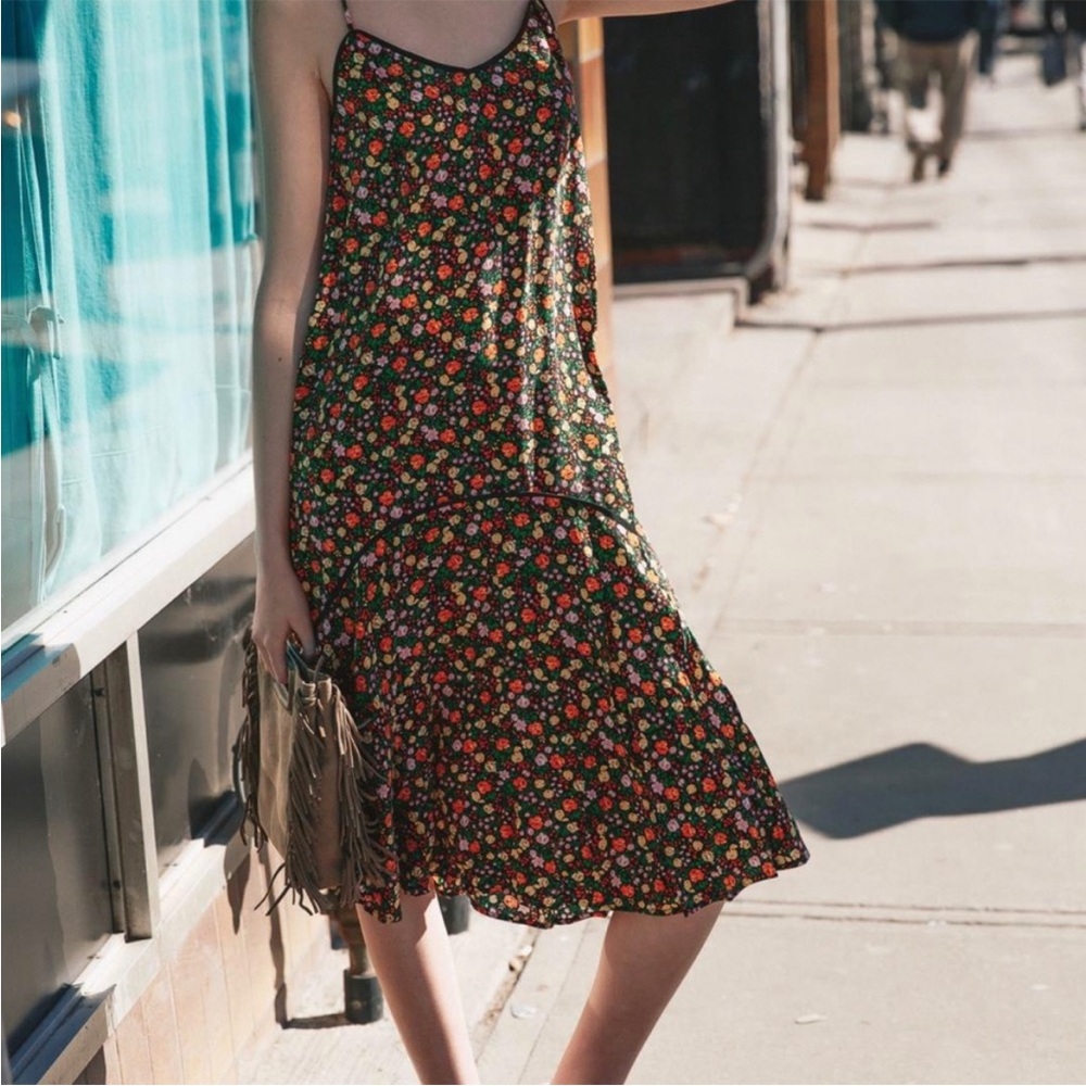 NWT Ganni Joycedale Cami slip silk dress 36
